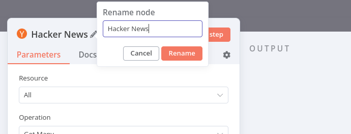 Renaming a node