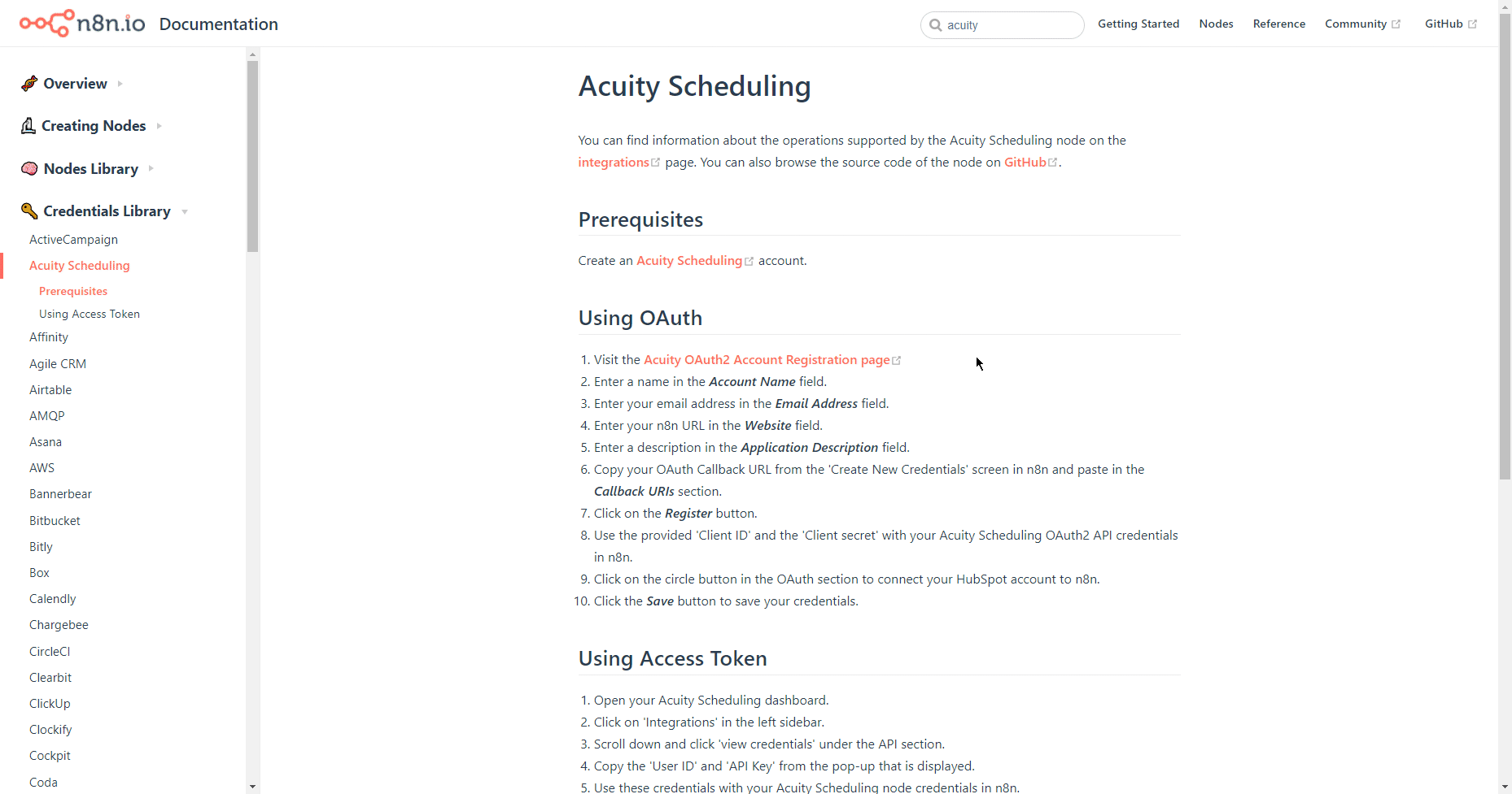 Getting Acuity Scheduling OAuth2 credentials