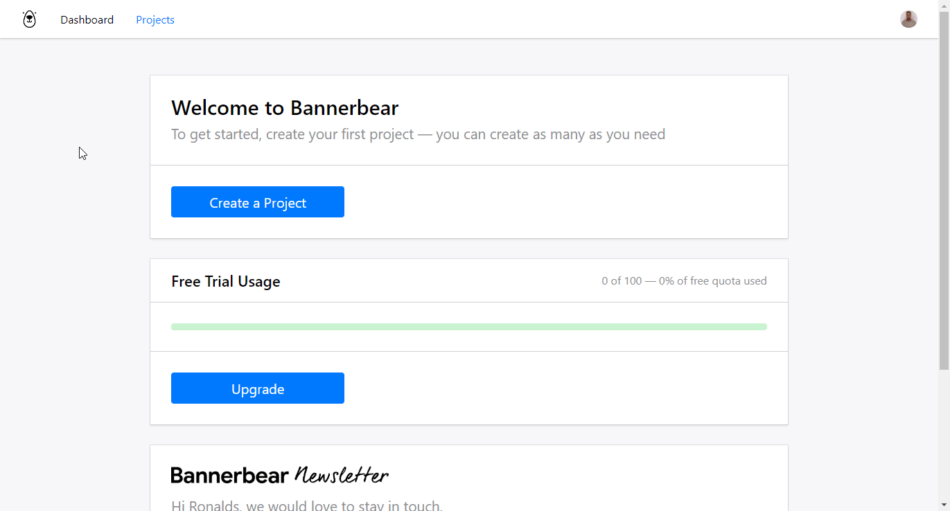 Getting Bannerbear credentials
